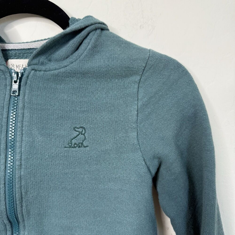 Me & Henry Kids 6/7 Years Teal Blue Dog Logo Zip Up Hoodie Jacket Outdoor Play - Picture 4 of 11